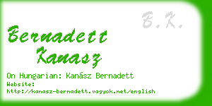 bernadett kanasz business card